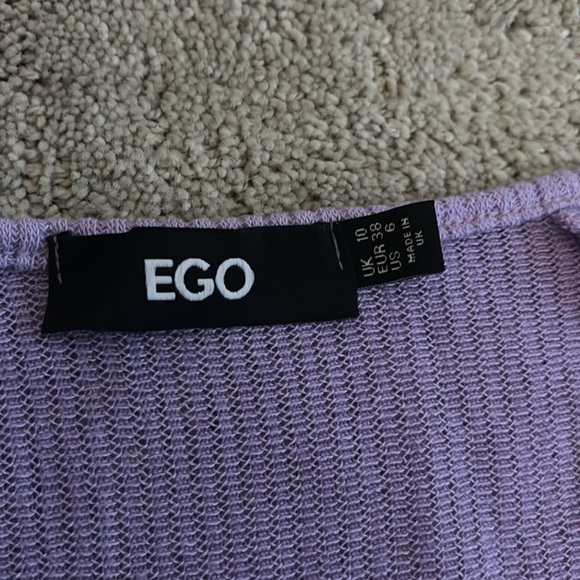 CUT OUT PANEL DETAIL MINI BODYCON DRESS IN LILAC RIBBED KNIT - Picture 4 of 4